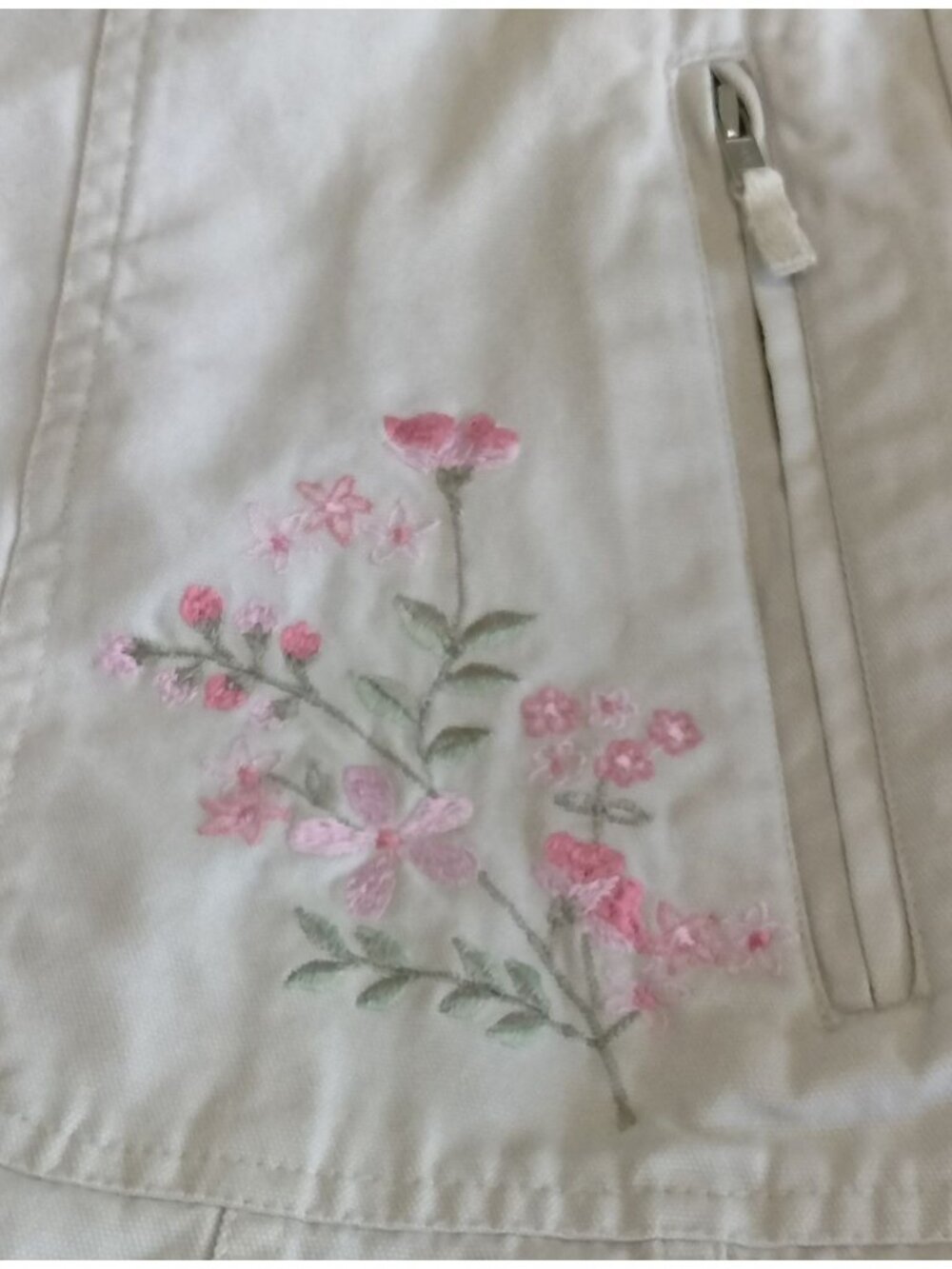 Fashion Bug Plus Size 22W Beige Skort Embroidered Floral Zipper Pockets Skirt - Picture 6 of 10